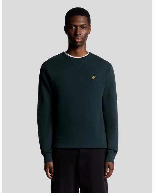 Lyle & Scott Green Cotton Crew Neck Sweatshirt for men