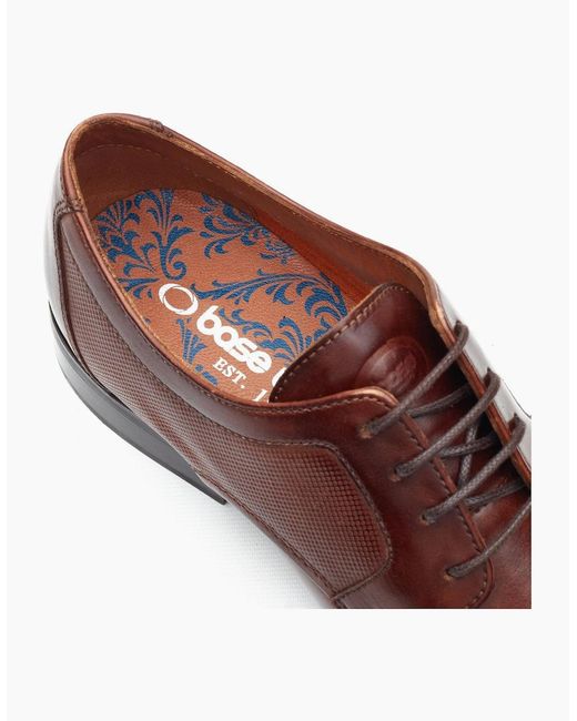 Base London Brown London Dome Lace Up Leather Burnt Tan Lace-Up Shoes for men