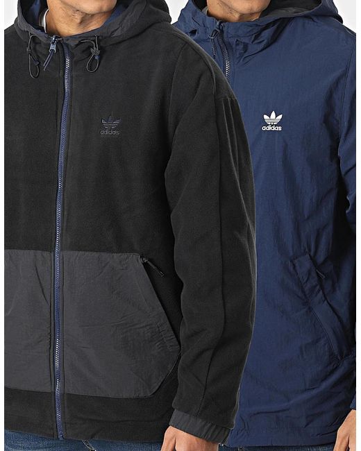 Adidas Blue Originals Lock Up Reversible Jacket for men