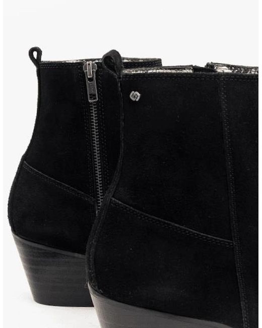 Club Cubano Black Lennon Suede Winklepicker Cuban Heel Boots for men