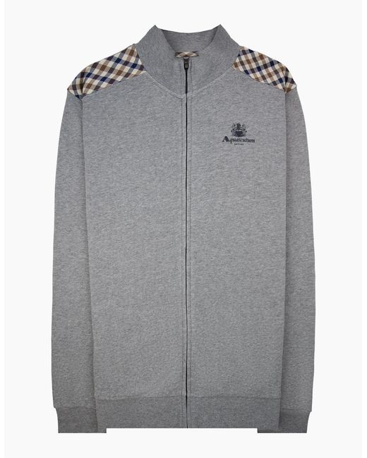 Aquascutum Gray Cc Shoulder Fz Fleece Funnel Neck 53 for men