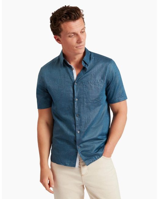 Ted Baker Blue Palomas Linen Shirt for men