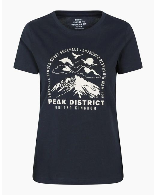 Mountain Warehouse Blue Ladies Peak District Printed T-Shirt