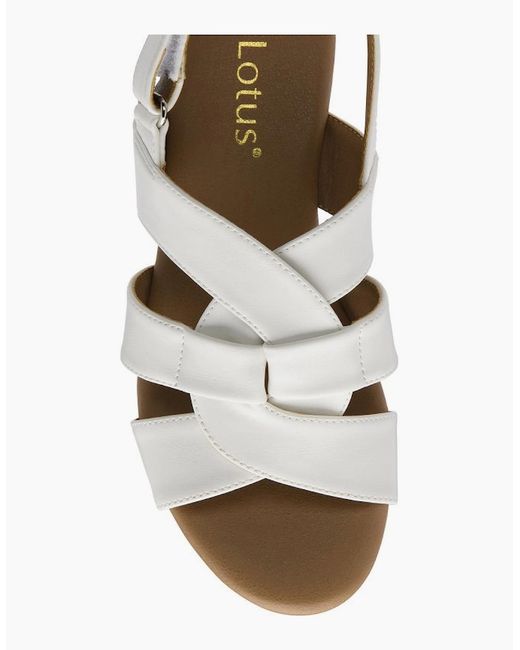 Lotus Metallic Thora Wedge Sandals