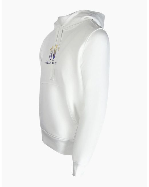 DIESEL White Small Faded Logo Hoodie for men