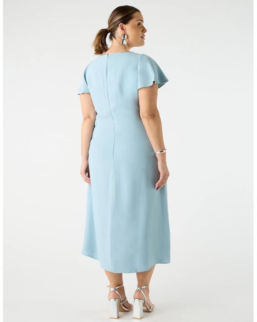 Live Unlimited London Blue Embellished Slip Dress