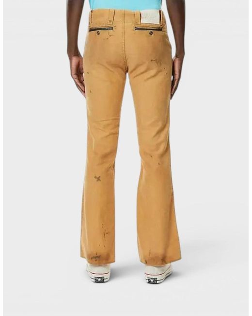 GALLERY DEPT. Metallic Broadway Paint Splatter Slim Fit Jeans Tan for men
