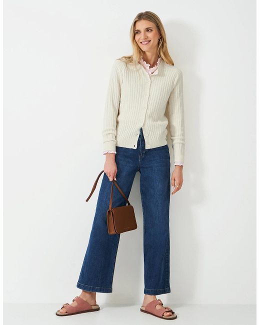Crew Natural Tillie Textured Cardigan Linen