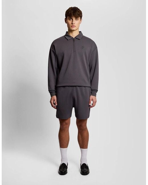 Lyle & Scott Gray 1/4 Zip Collar Sweatshirt for men