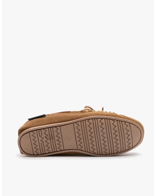 Hush Puppies Brown Allie Suede Moccasin Slippers Tan