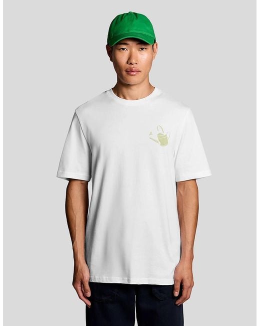 Lyle & Scott White Back Print Graphic T-Shirt for men