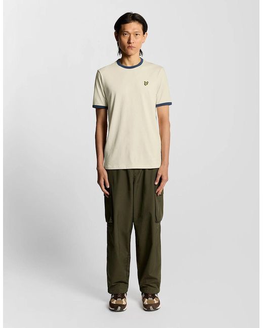 Lyle & Scott Natural Ringer Cotton Crew Neck T-Shirt for men