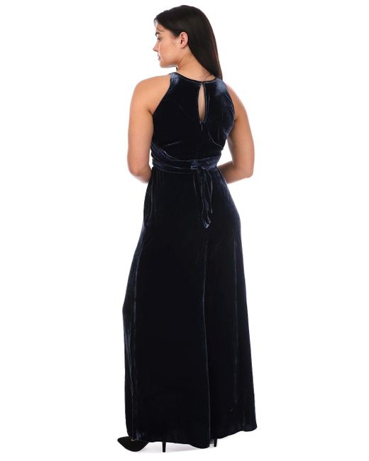 Ted Baker Black Libbiey Velvet Wrap Bodice Jumpsuit