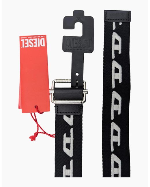 DIESEL Black B-Didi Belts For Jeans Metal Buckle Woven Work Waist Belt New for men