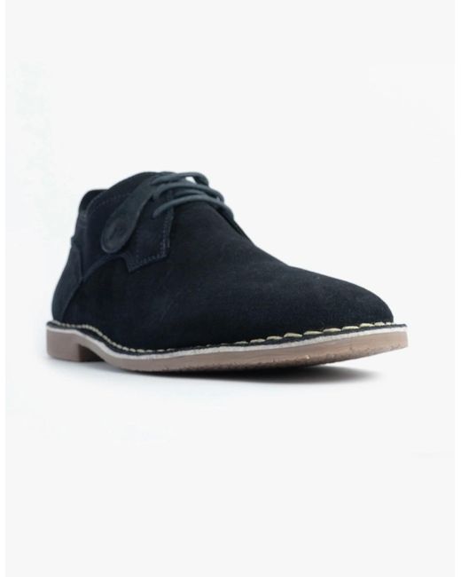 Popps Blue Jonas Suede Desert Shoes for men