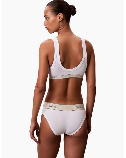 Calvin Klein White Heritage Cotton Unlined Bralette