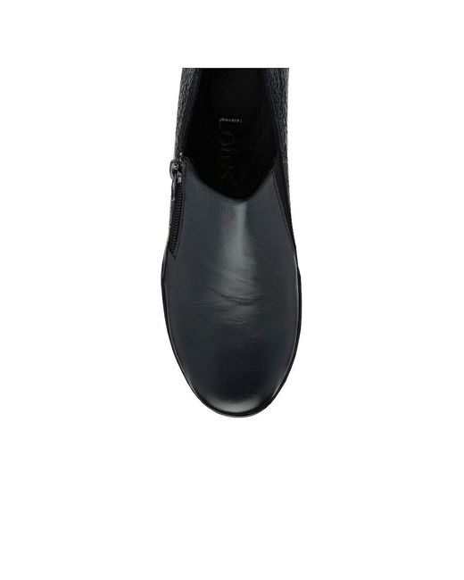 Lotus Black Altan Low Wedge Shoes