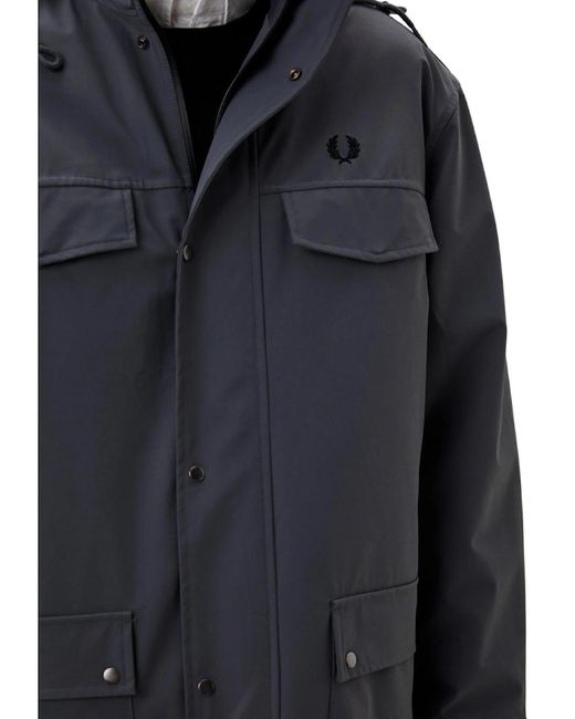 Fred Perry Gray Gunmetal Bonded Parka Jacket for men