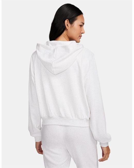 Nike White Hooded Long Sleeve Relaxed Fit Sweatshirt