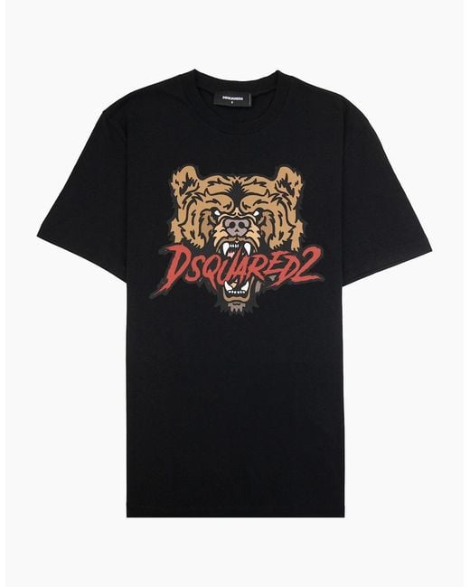 DSquared² Black Bear Logo Cool Fit T Shirt 900 for men