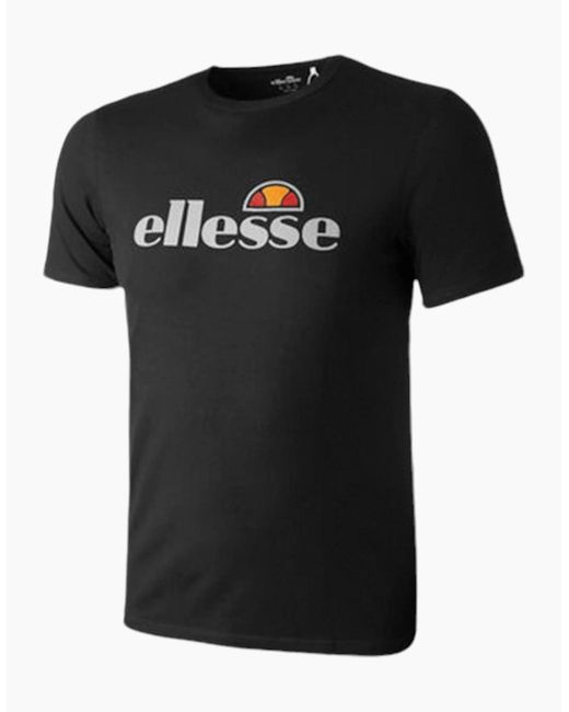 Ellesse Black Giniti 2 T Shirts Crew Neck Short Sleeve Cotton Summer Holiday Tee for men