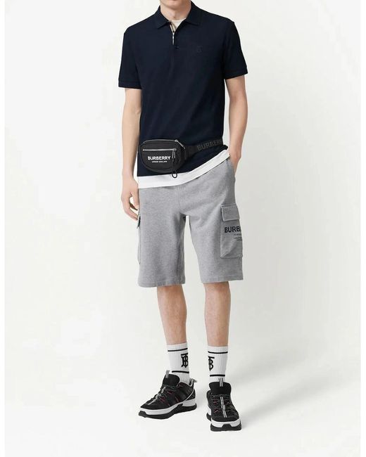 Burberry Blue Monogram Polo Shirt for men