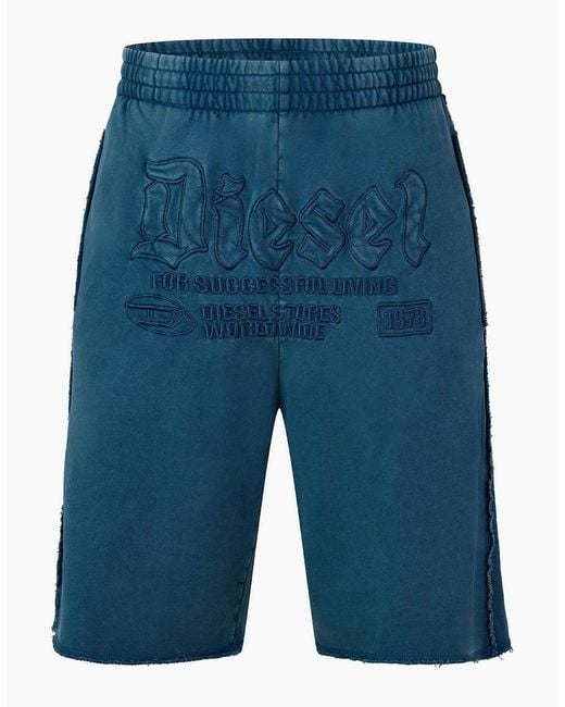 DIESEL Blue P Rawmarshy Calzoncini Jogger Shorts for men