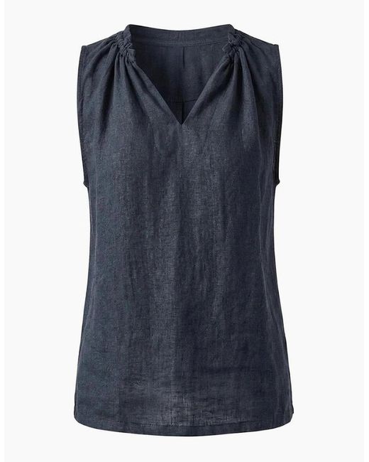 James Lakeland Blue Pure Linen Sleeveless Top