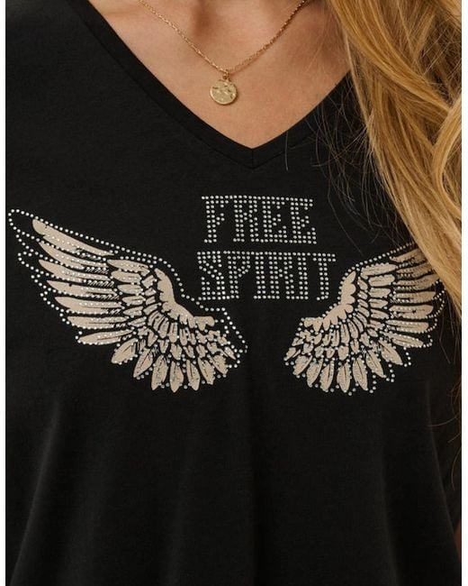 Cream Black Mikki T Shirt