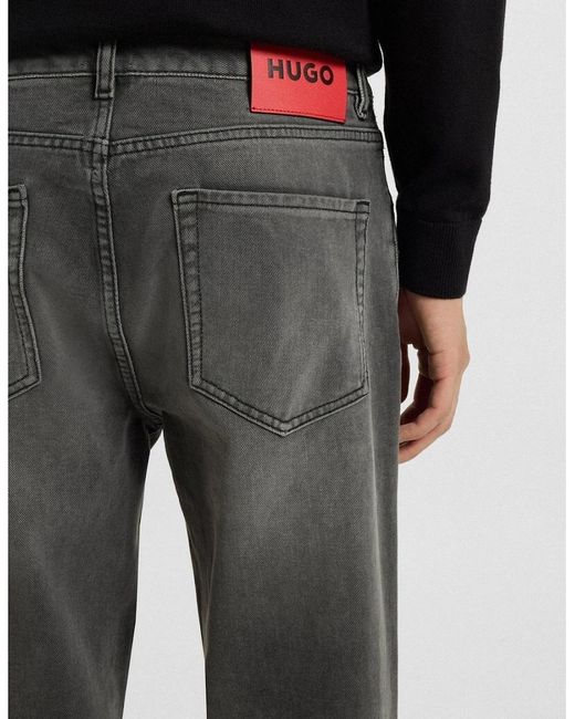 Boss Gray Tapered Fit Five Pocket Jeans for men