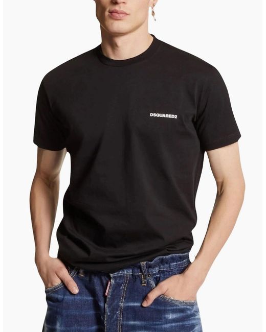DSquared² Black Ceresio Map Cool Fit T-Shirt for men