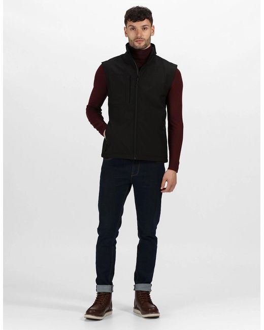 Regatta Black Professional Softshell 3 Layer Body Warmer for men