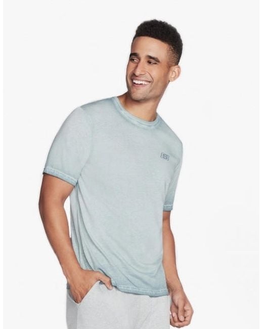 Skechers Blue M1Ts156/Tlbl Diamond Wash Breakers Crew T-Shirt Trooper for men
