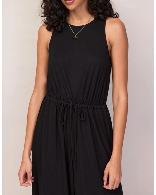 Ro&zo Black Jersey Drawstring Jumpsuit