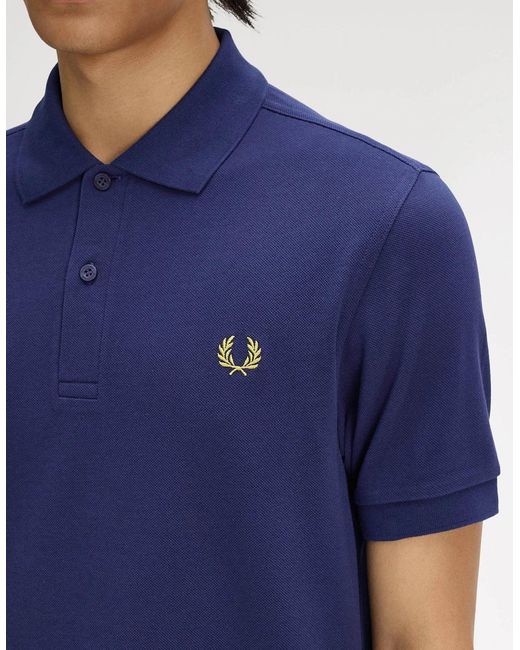 Fred Perry Blue Plain Signature Polo Shirt for men