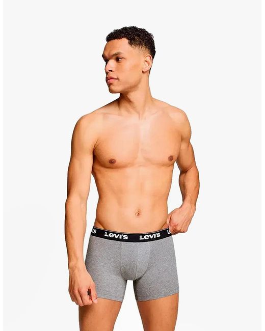 Levi's Gray Levi's Repeat Logo 3 Pack Trunks Combo for men