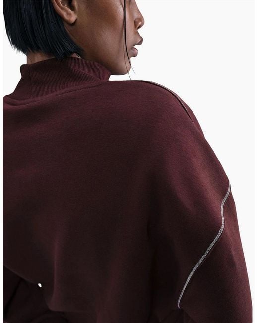 Nike Red Speed Mock Neck High Collar Long Sleeve Sweatshirt