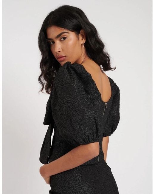 Nobody's Child Black Sweetheart Neck Regular Fit Blouse