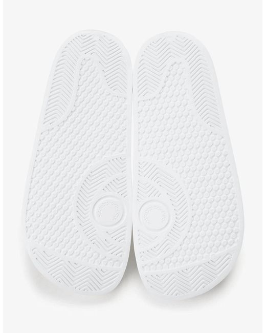 Fred Perry White Branded Slider for men