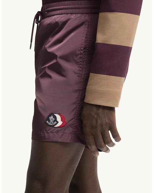 Moncler Purple Archive Logo Swimshorts for men