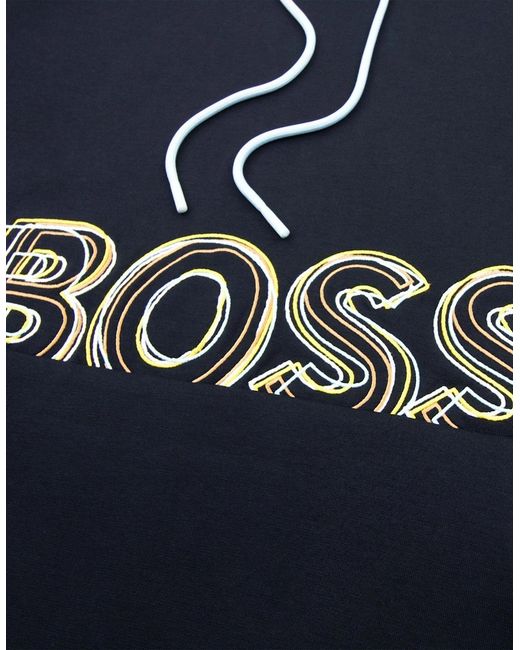 Boss Blue Soody 1 Hoodied Sweatshirt Dark 402 for men