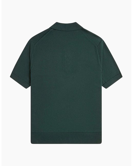 Fred Perry White Cotton Knitted Polo Shirt for men