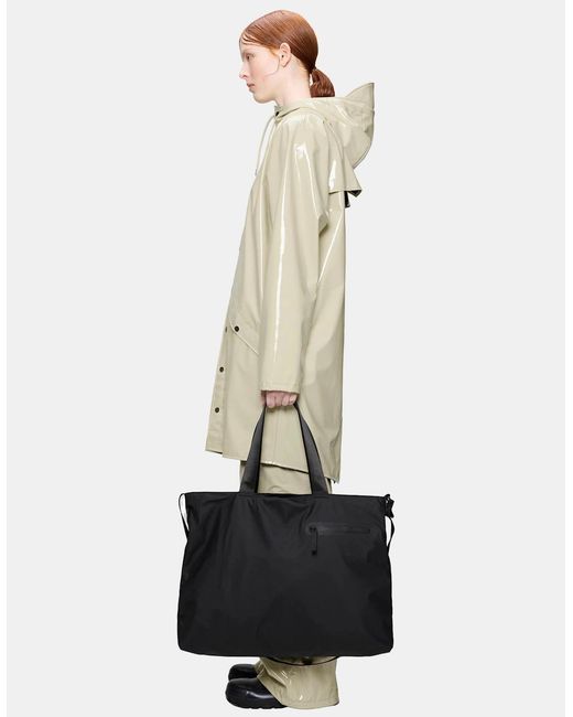 Rains Black Dash Messenger Tote Bag