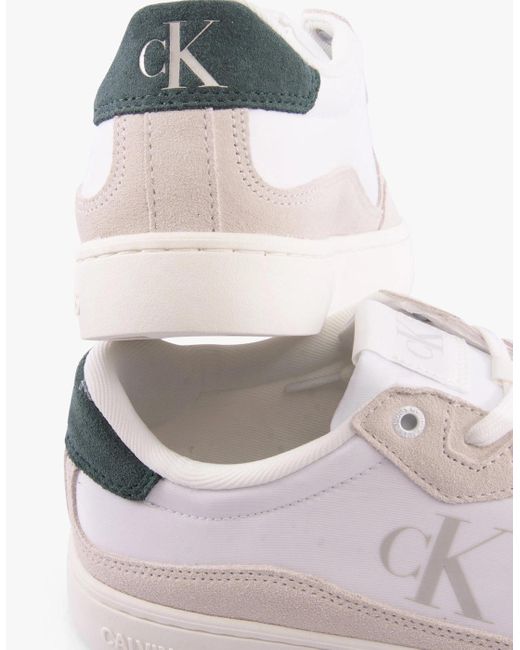Calvin Klein White Classic Cupsole Icon Trainers Bright/ Palm for men