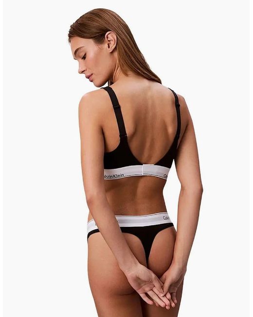 Calvin Klein Black Icon Cotton Modal Lift Bralette