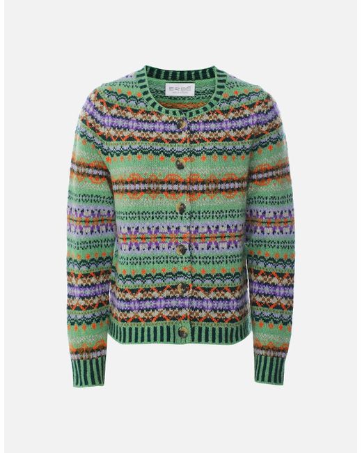 Eribe Green Fair Isle Westray Cardigan
