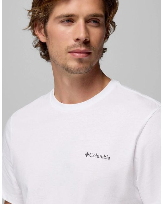 Columbia White Csc Basic Logo T-Shirt for men