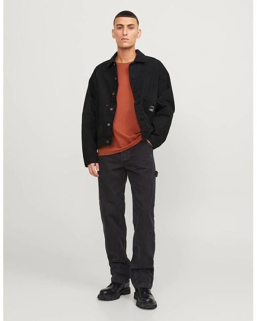 Jack & Jones Black Eddie Carpenter Relaxed Fit Jeans for men