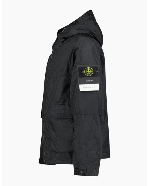 Stone Island Black Membrana 3L Tc Hooded Jacket for men