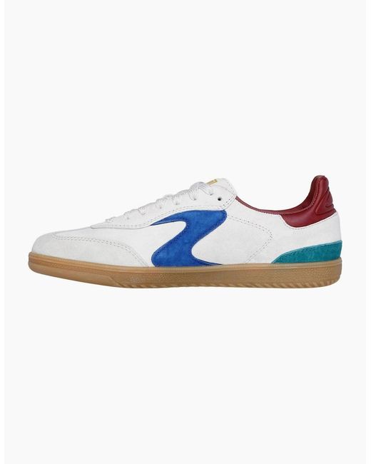 Skechers Blue Hotshot For The Win Leather Light/Multi Trainers